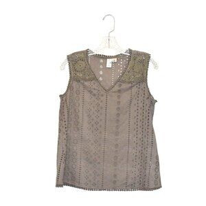 Joie Sleeveless Eyelet Cotton Tank Top Size XS